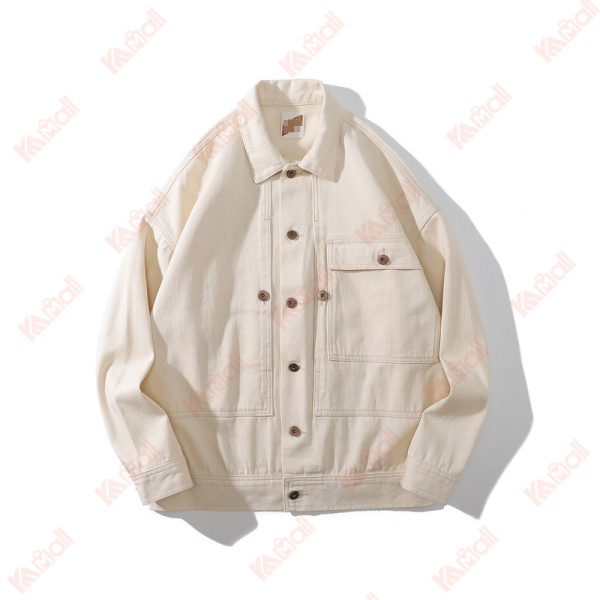 cute autumn white denim jacket